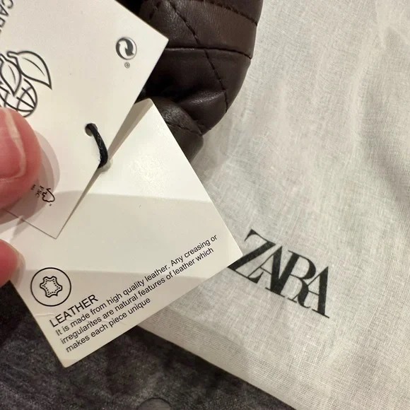 NWT Rare Zara Genuine Leather Quilted Chunky Chain Strap Shoulder Bag - Picture 17 of 17